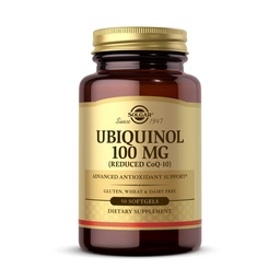 Solgar Ubiquinol 100 mg, 50 Softgels - Advanced Antioksidant Dukungan - Reduced Coenzim Q10 (CoQ-10) - Gluten Free, Dairy Free - 50 Servings, Standard Packaging