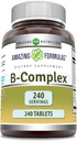 Amazing Formulas Vitamin B Kompleks dengan 11 Key Nutrients; Tablet Suplemen 124; Vitamin B1, B2, B6, B12, Acid Folic, Biotin, Choline, Inosiol, PABA (240 Count)