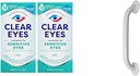 Clear Eyes Sensitive Eye Drops, 2 Pack and Drive Medical White Powder-Car Grab Bar