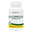 NaturresPlus B- Kompleks dengan Rice Bran - 90 Tablet - Vegetarian, Gluten Bebas - 90 Hamba