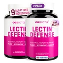 GOBIOTIX Lectin Defense - Lectin Blocker Suplement for Leaky Gut with MSM and Digetical Enzymes - Aids in Intestinal Health for Women - Non-GMO + Gluten Free - 60 Capsules (2)