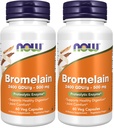 Suplemen NOW, Bromelain (Natural Proteolytic Enzyme) 2.400 GDU / g - 500 mg, Natural Protolytic Enzyme *, 60 Veg Capsules (Paket 2)