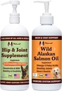 Perusahaan Anjing Alam 32 oz. Bundle with Wild Alaska Salmon Oil and Liquid Glucosamine for Dogs, Fish Oil Suplement, Joint and Hip Support