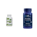 Jarrow BroccoMax dengan Sulforaphane untuk Kesehatan Hati, 120 Dedated Release Capsules & Life Extension N-AcetylL- Cysteine (NAC), kekebalan, pernapasan, kesehatan hati