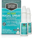 Berkley jensen No Drip Prasteral Nasal Spray - Maximum Power Deconongestan dengan Oxymetazoline HCl & Menthol - Pompa Mist Applicator, No Steroid, 12 Hour Relief, 1 Fluid Ounce (Paket 2)