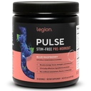 LEGION Pulse Pra Workout Suplemen - Semua Natural Nitric Oxide Preworkwork Minum untuk Boost Energy, Creatine Free, alami Sweetened, Beta Alanine, Citrulline, Alpha GPC (Caffeine Free Blue Razz)