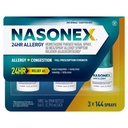 Nasonex 24HR Allergy Nasal Spray, Non- Drowsy, Skenario - Free Mist, Allergy Symptoms + Nasal Contrable, Full Prescription Kekuatan, 120 Spray (3 Pack)