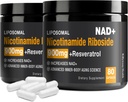 Tambahan NAD - NAD + dengan Nicotinamide Riboside (NR) dan Resveratrol Quercetin 900mg Pure Organik NAD Plus untuk Cellular Repair Healthy Aging Fungsi Otak (2 Pack)