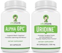 VitaMonophhate Alpha GPC dan Uridine Stack - Mr Happy Stack - Uridine Monofhate Monophhate with No Artificial Fuller - Bioavailable Choline Supplies Cognition, Focus, Mental Clarity