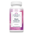 HERITAGE STORE Black Seed Oil Liquid Capsules 650mg, Nigella Sativa Oil Suplemen dengan Thymoquinone, Omega 3 6, Antioksidant, Cholesterol, Digestic, Gabungan & Imune Dukungan *, Vegan, 45 Serv, 90ct