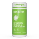 UpNfeating Lipomal D3 K2 Vitamin 10000 IU D3 dan K2 MK-200 mcg - 180 Vitamin D3 K2 (Vitamin D3 con K2) Mini Softgels - Mudah untuk Swallow K2 D3 Vitamin