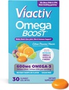 Viactiv Omega 3 Fish Oil Gummies. Tambahan EPA DHA untuk Kesehatan Hati dan Otak, 30 Sugar Free Gummy Vitamin, 1pc Serving