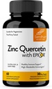 Zinc Quercetin Sandhu dengan EpiCor 60 Vegetarian Capsules - Gluten- Free Zinc Suplemen - Tinggi Potency Imune Dukungan