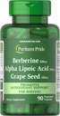 Puritan 's Pride Berberine, Alpha Lipoic Acid & Grape Benih, Promotes Antioksidant Dukungan, 90 Vegetable Capsules