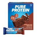 Murni Protein Bars, Protein Tinggi, Makanan Nutrisi untuk Mendukung Energi, Gula Rendah, Gluten Bebas, Coklat Deluxe, 1.76 oz., 12 Cacah (Paket 1) (Paket mungkin bervariasi)
