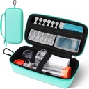 Asma Inhaler Case, Portable Nebulizer Organizer, Traveler-Ready with Mesh Pocket, Double Zippers, Silicone Handle, Children and AduIts, Stylish Green