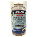 Kirkland Signature 100% Wild Fish Oil Blend with Wild Alaska Salmon Oil 180 EPA 120 DHA 1000mg - 360 Ensiic Softgels