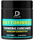 4 -1 Nattokinase 2000 Fu, Turmeric, Bromelain, Serrapeptase - Spike Protein Detox - keseimbangan tubuh, Sirkulasi Kesehatan & Imune Sistem - 120 Capsules 4-Bulan Supply