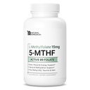 Metode 15mg plus Metil B12, D3, Taurine & NAC 124; MTHFR - FriendFriendFriend (Potency Tinggi); Bentuk Bioaktif dari Vitamin B9 & B12; Tambahan untuk Mood, Methylation, & Kognition 124; 60 Capsules