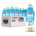 Muscle Milk Zero Protein Shake, Vanilla Crème, 20g Protein, Zero Sugar, 100 Calories, Calcium, Vitamin A, C & D, 4g Fiber, Energizing Snack, Pemulihan Kerja Kerja, Paket May Vary 11.16 Fl Oz (Paket 12)