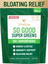 VitaCup So Good Super Greens Powder w / 50 + Premium Superfoods, Boost Energy, Detox, Imunity w / Progories, Pregren, Fiber Antioksidants, Adaptogens, Spirulina, Berry Lemon, 30 Hamba