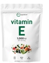 Mikro Ingrediens Vitamin E 1000IU, 240 Softgeels 124; Murni Vitamin E Oil Pills 124; Suplemen Antioksidant untuk Skin, Face, Heart, & Imune Kesehatan 124; Non-GMO, Gluten Bebas
