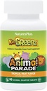 NaturesPlus Parade Hewan KidGreenz, Tropical Fruit Flavor - 90 Animal- Shaped, Chelable Tablets - Paket 2 - dengan Brokoli & Spinach - Vegetarian, Gluten Free - 180 Total Servings