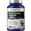 NusaPure Black Seed Oil 1,000 mg per Serving 180 Softgel Capsules (Non- GMO, Vegetarian) Cold- Menekan Virgin Nigella Sativa. Hexane Free