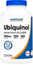 Nutricost Ubiquinol Softgeels (120 Softgels 124; 100 mg Per Serving) - Afforor Absorpsi Antioksidant 124; Active Form CoQ10 - Gluten Free, Non-GMO