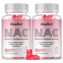 NAC Gummies 600mg, N Acetyl Cysteine Supplemen NAC Chewable untuk Antioksidants & Imune Dukungan, Lung & Liver Kesehatan, Natural Strawberry Flavor, 120ct