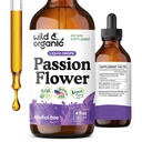 Wild & Organic Passion Flower Tasture - Mood Support - Calming Passionflower Suplement - Passiflora Incarnata Extract - Vegan, Sugar & Alcohol- Free Herb Drops - 4 fl oz