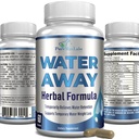 Water Away Gentle Herbal Diuretic - Natural Diuretic Water Pills - Relieve Bloating, Reduce Excessful Water Weight with Dandelion Leaf, Green Tea, Detox Cleanse & Urinary Health. Non- GMO, 60 Capsules