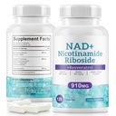 NAD + Tambahan Alternatif - Lipomal Nicotinamide Riboside - Resveratrol & Quercetin - Suplemen Kesucian Tinggi NAD untuk Anti- Aging, Fokus, Katup 120 Energi