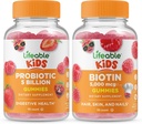 Lifeable Problem 5 Miliar Kids + Biotin Kids, Gummies Bundle - Great Tasting, Vitamin Suplemen, Gluten Free, GMO Bebas, Gummy Chewable