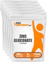 BulkSuplements.com Zinc Gluconate Powder - Zinc 40mg, Zinc Powder - Zinc Support for Imune Support - Gluten Free, 285mg per Serving, 5kg (11 lbs) (Paket 5)