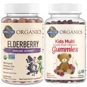 Garden of Life Organics Kids Ammune Bundle - Elderberry Immune Support Gummies (120 Count) + Sertifikasi Anak Organik Multivitamin Gummies, Non-GMO, Gluten Free, Cherry (120 Count)