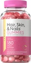 Carlyle Hair Skin dan Nails Vitamin 124; 180 Vegan Gummies 124; Fruit Flavored Suplemen untuk Pria dan Wanita; dengan Biotin 124; Non-GMO & Gluten Bebas