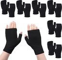6 Pairs Fingerless Ecsim Gloves Moisturizing for Dewata Cotton Overnight Dry Hands (Black)