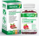 Atraksi Renew Ashwagandha 100MG / 4 Gummies - Memory, Focus & Energy Boost - Tradisional Digunakan sebagai Remerative Tonic - Vegan, Herbal Adaptogen - Dibuat di Kanada - 60 Gummi