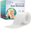 Boysea Silicone Scar Sheets (1.6 "x 120") Clear Silicone Scar Tape - Scar Removal Treatment - Scar Manfaced Strips for Keloid, C-Section, Burn, Surgical Skies