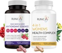 4 dari 1 Suplemen Menopause & Campuran Berry Cherry Antioksidants Bundle - Soy Isoflavones, Cranberry dan More