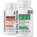 Pemuda & Tonic 15 Hari Cleanse & Carb Matrix Dukungan untuk Bloating, Gut & Metabolisme Kesehatan, Break The Plateau, Feel Lighter & Energized, Colon Cleanser & Detox dengan ACV, Glucomannan, Chromium, 60 Pil