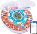 Daviky Auto Pil Pill Dispenser untuk Alarm dengan Mesin Pemutar Pil Elektronik, 28 Hari Bluetooth Organizer Pill, Pill Reminder dengan APP untuk Prescriptions, Vitamin & More