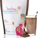 Baby Booster Chocolate Mocha Prenatal Vitamin Suplement and Protein Shake, Caffeine Free, All Natural, Vegetarian DHA, Protein Tinggi, Metil Folate, B Vitamin, Great for Morning Sickness, 16.4Oz (1.03LAB) 465G