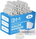 D & H Medical Pack dari 24 Gauze Bandage Roll 4 Inches x 4 Yards - Medical Gauze Scrap for Wounds Care - mudah untuk menggunakan Cotton Gauze Rolls untuk Mengikat Tangan Ankles & Klees