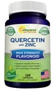 aSquared Nutrition Quercetin 1000mg with Zinc Suplement - 120 Capsules - Quercetin Didrate with Black Elderberry & Zinc - Max Power Powder Complex Pills to Help Improve Ammune Response