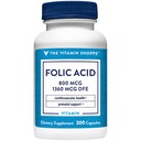 The Vitamin Shopping Folic Acid 800MCG, Support Prenatal & Fetal Development (300 Capsules)