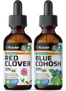 BIO KRAUTER Red Clover Tasture 2 Fl Oz. & Blue Cohosh Tincture 2 Fl.