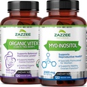 Zazzee Myo- Inositol Kapsul dan USDA Organic Vitsules, Vegan, Non-GMO dan Al- Natural