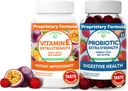 Lunakai Vitamin E dan Probiotic Gummies Bundle - 3000 mcg Gummies untuk Dukungan Energi Dewasa - dengan 5 Milyar CFUs Per Serving for Digetical Health - Non-GMO, All Natural